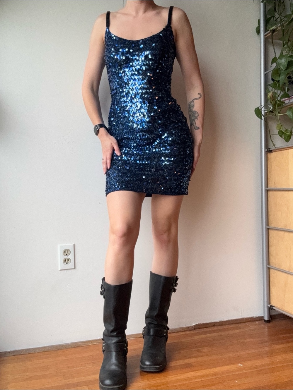 Niteline vintage Blue Sequin Mini Dress
